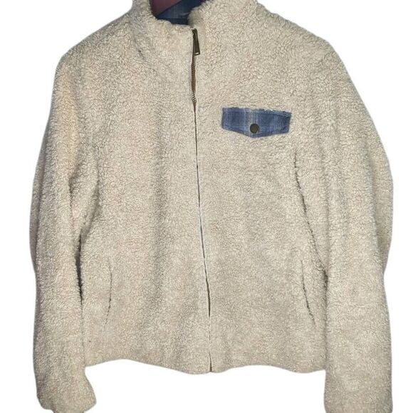 Pendleton Teddy Full Zip Up Jacket Blue Wool Trim M Medium - Picture 1 of 11